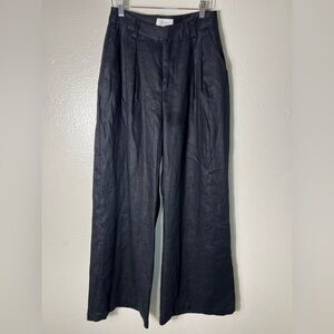 DISSH 100% linen Black Wide Leg Pants size 4
